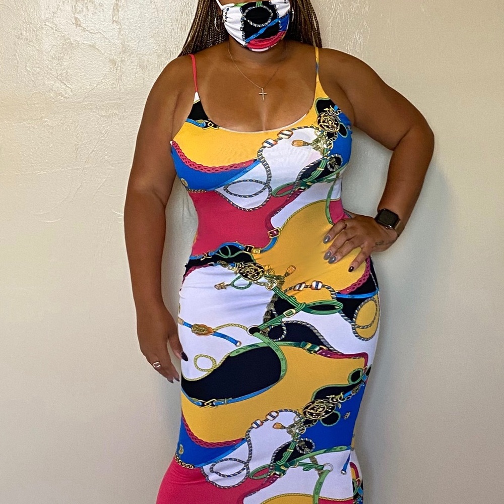 Midi Dress with matching mask